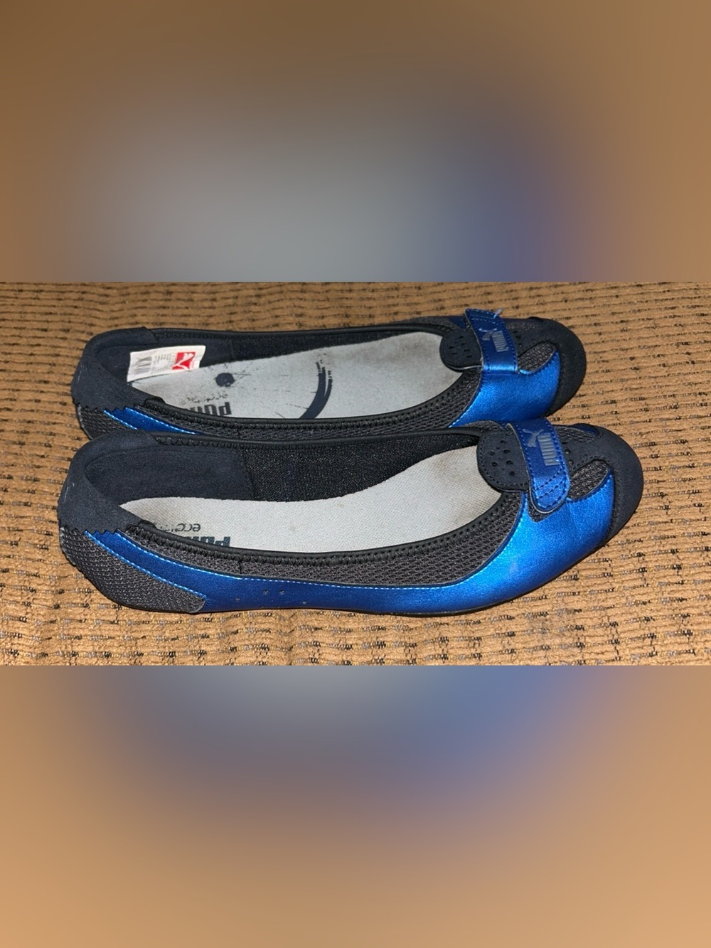 Vintage Puma ballet flats y2k black Metallic Blue Athletic Size 9 Comfort Sport